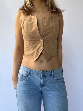 Vintage Vest Faux Suede XS